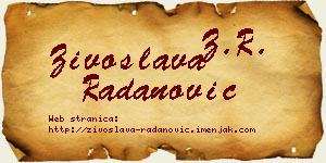 Živoslava Radanović vizit kartica